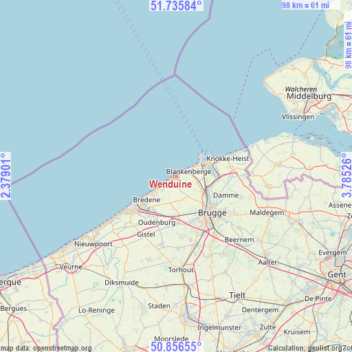 Wenduine on map