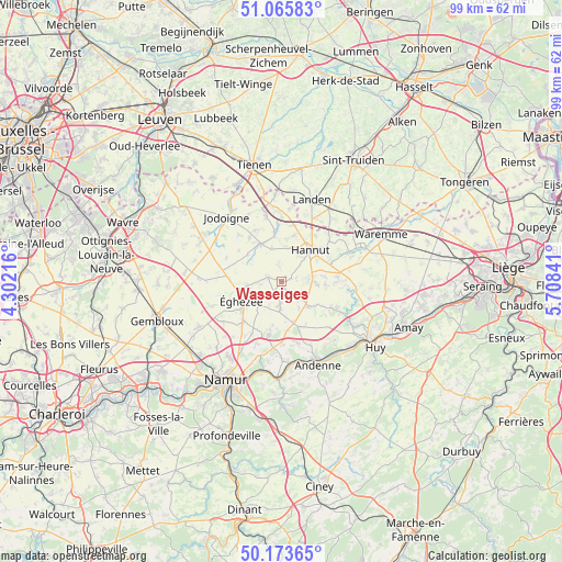 Wasseiges on map