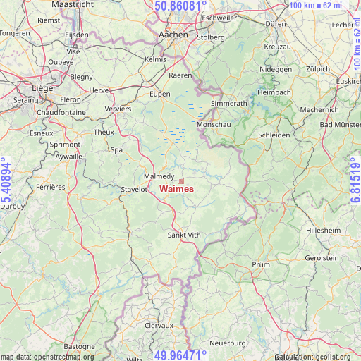 Waimes on map