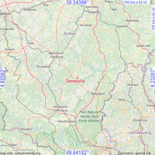 Tenneville on map