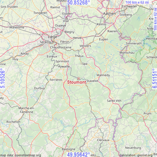 Stoumont on map