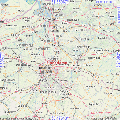 Steenokkerzeel on map