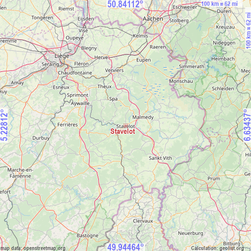 Stavelot on map