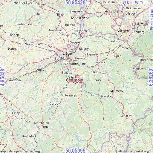 Sprimont on map