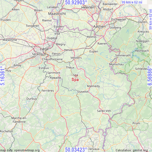 Spa on map