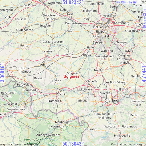 Soignies on map