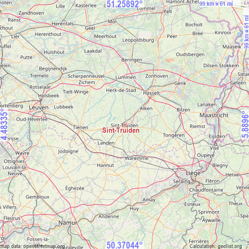 Sint-Truiden on map