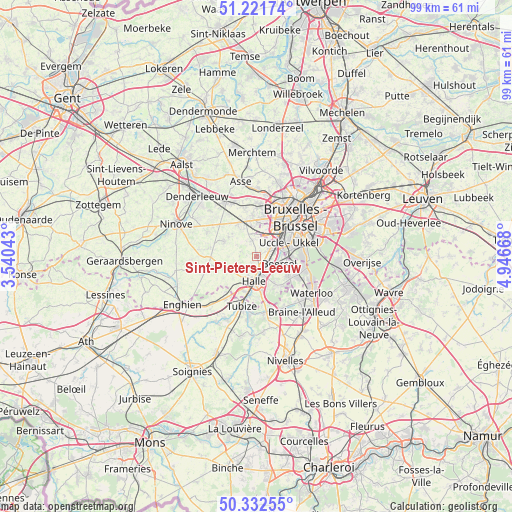 Sint-Pieters-Leeuw on map