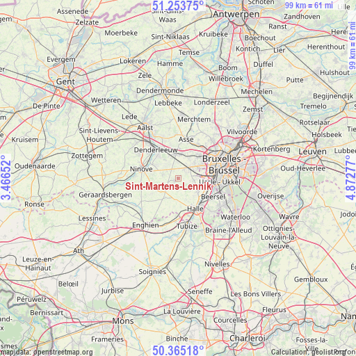 Sint-Martens-Lennik on map