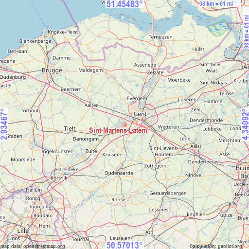Sint-Martens-Latem on map