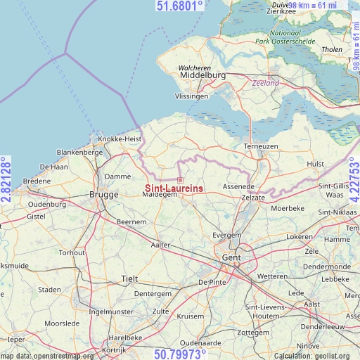 Sint-Laureins on map