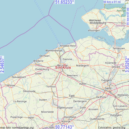 Sint-Kruis on map