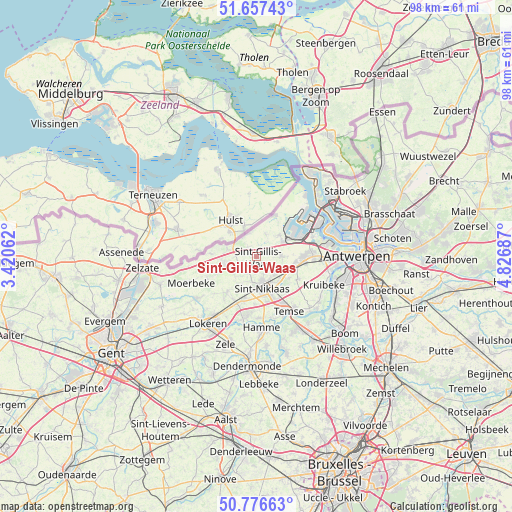 Sint-Gillis-Waas on map