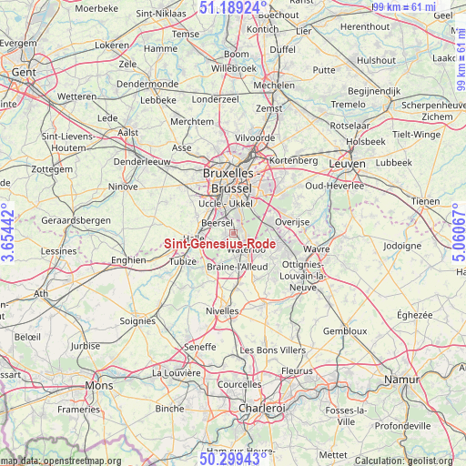 Sint-Genesius-Rode on map