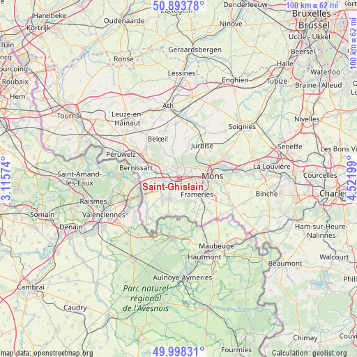 Saint-Ghislain on map