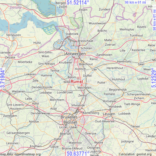 Rumst on map