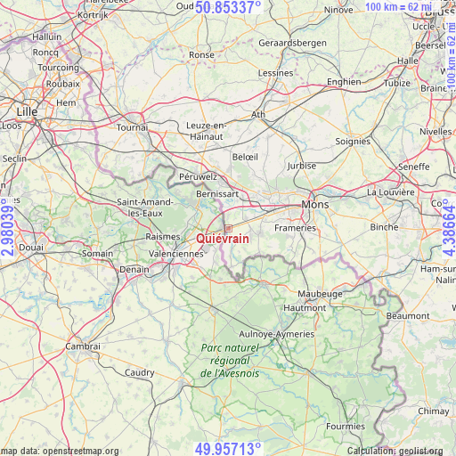 Quiévrain on map