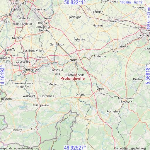 Profondeville on map
