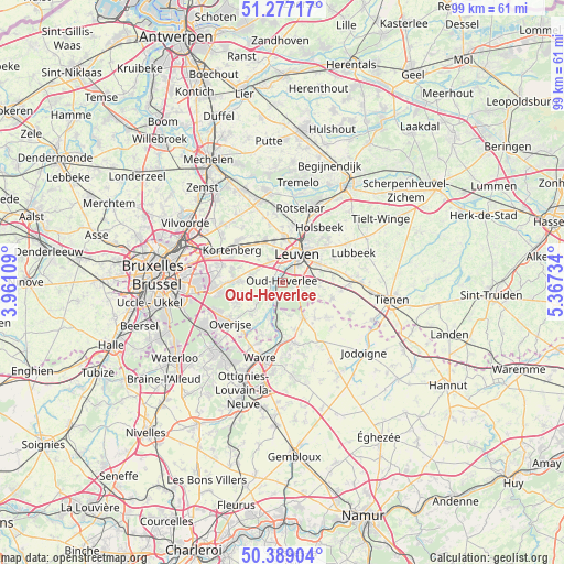 Oud-Heverlee on map