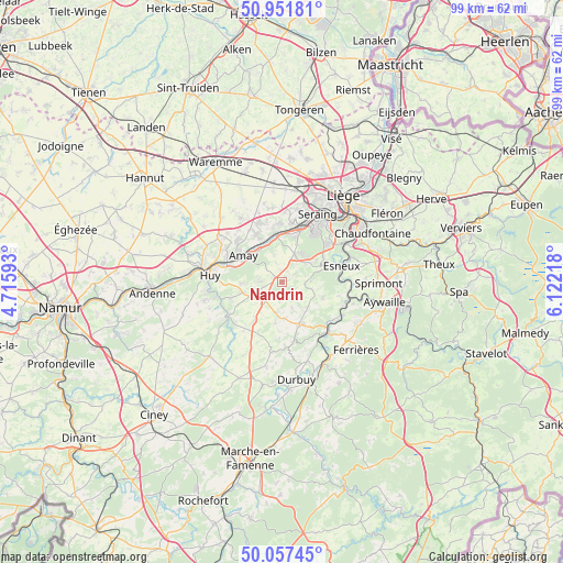 Nandrin on map