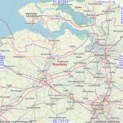 Moerbeke on map