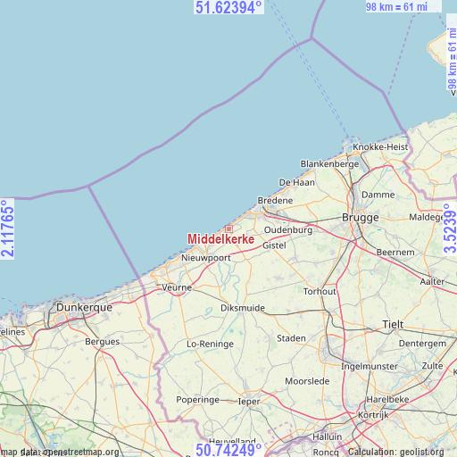 Middelkerke on map