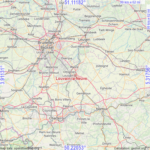 Louvain-la-Neuve on map
