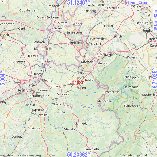 Lontzen on map