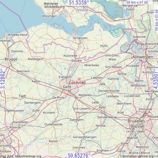 Lochristi on map