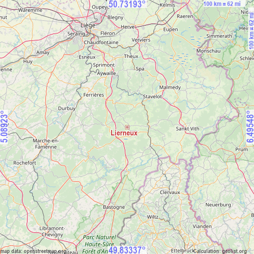 Lierneux on map