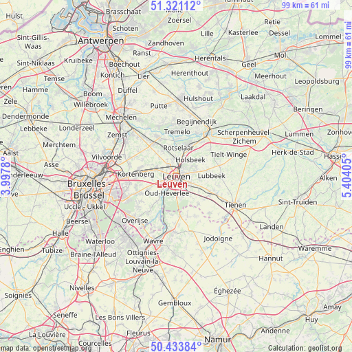 Leuven on map