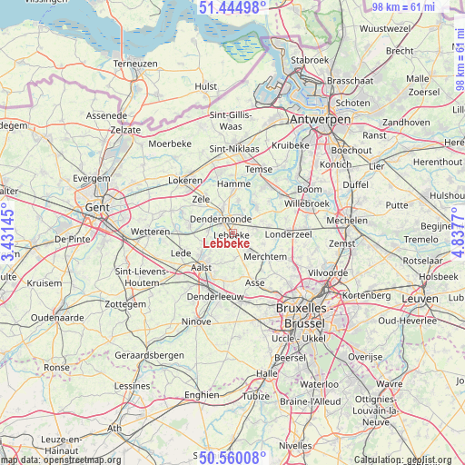 Lebbeke on map