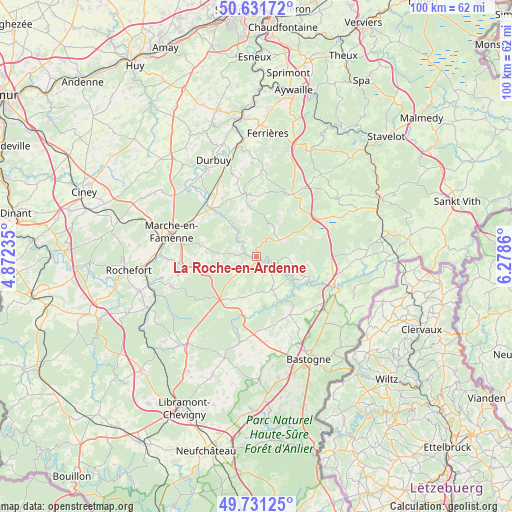 La Roche-en-Ardenne on map