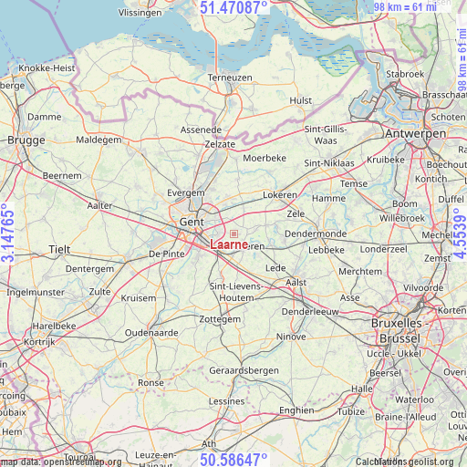 Laarne on map