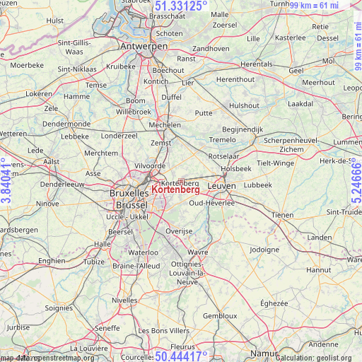 Kortenberg on map