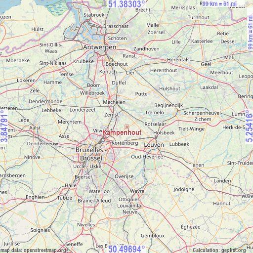 Kampenhout on map