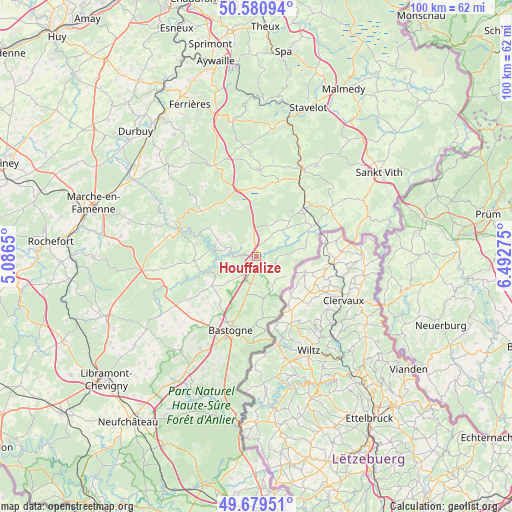 Houffalize on map