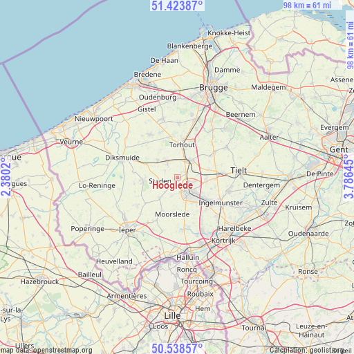 Hooglede on map