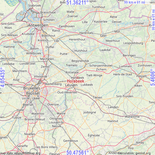Holsbeek on map