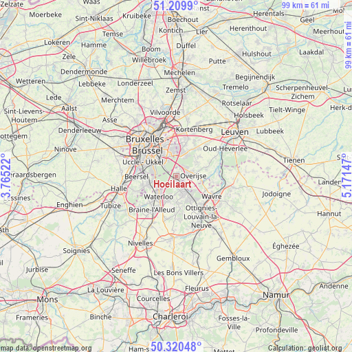 Hoeilaart on map