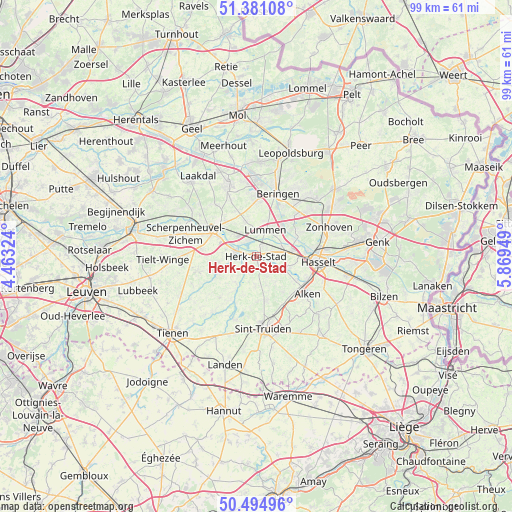 Herk-de-Stad on map