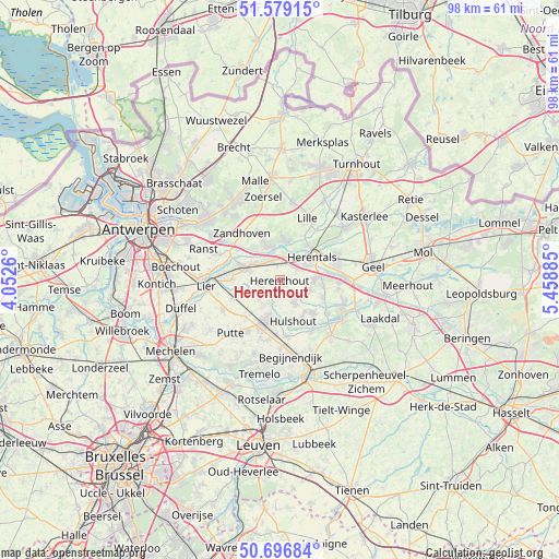 Herenthout on map