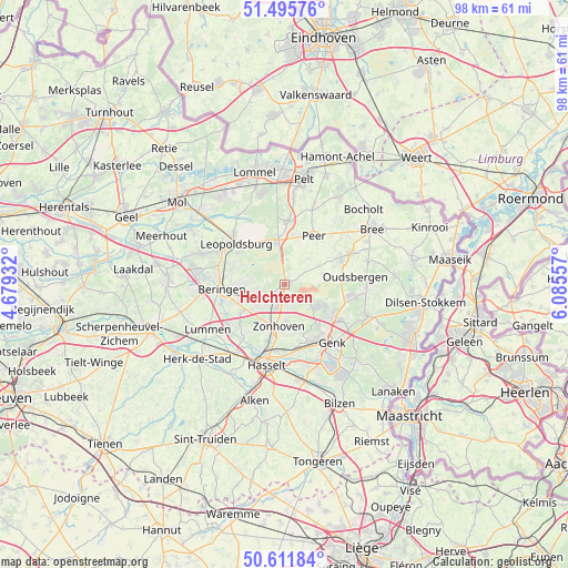 Helchteren on map