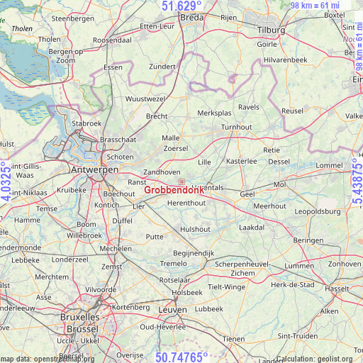 Grobbendonk on map