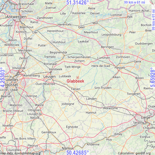 Glabbeek on map