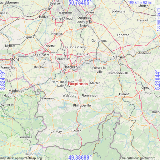 Gerpinnes on map