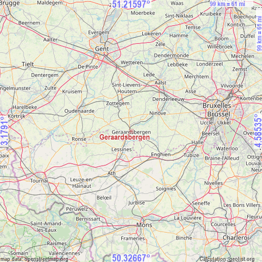 Geraardsbergen on map