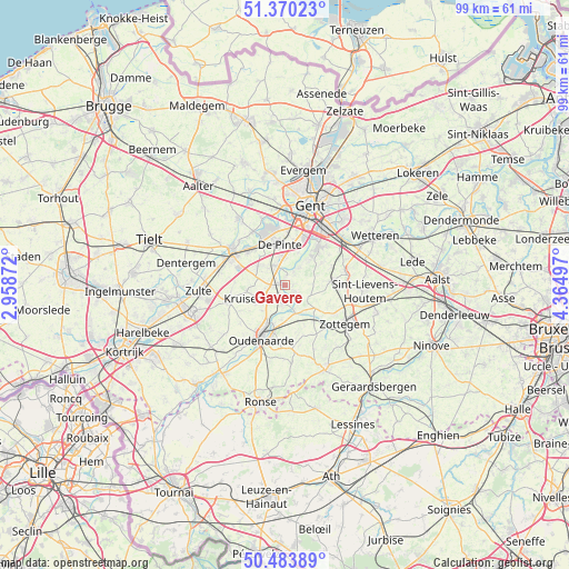 Gavere on map