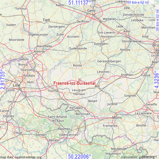 Frasnes-lez-Buissenal on map