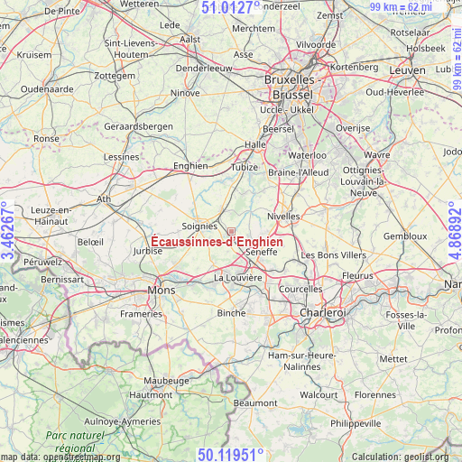 Écaussinnes-d’Enghien on map